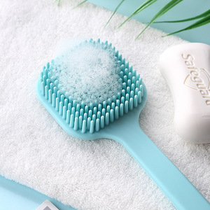Silicone Body Brush Long Handle Soft Hair Back Massaging <b>Shower</b> Scrubber Bathing Skin Massage Back Scrubber Exfoliating Blood - Product Image 4