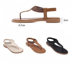 2025 nouveau printemps et été respirant <span class=keywords><strong>pas</strong></span> <span class=keywords><strong>cher</strong></span> pantoufles femmes en plein air sandales plates loisirs mode luxe tongs - Product Image 4