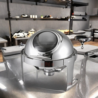 BOSAI Réchaud de buffet 6L en acier inoxydable à isolation intégrale, design à couvercle rabattable, chauffe-plats pour hôtels et restaurants, chauffage au combustible