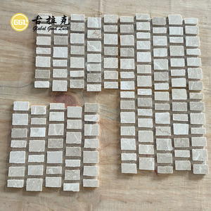 Современная Бежевая мраморная мозаика из натурального камня толщиной 10 мм грубая огранка для декора интерьера стены паркет для отелей Графический дизайн - Product Image 5