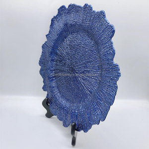 13 "sang trọng trang trí đám cưới rõ ràng sạc tấm vàng bạc đính cườm nhựa sạc tấm khăn ăn Clasp - Product Image 5