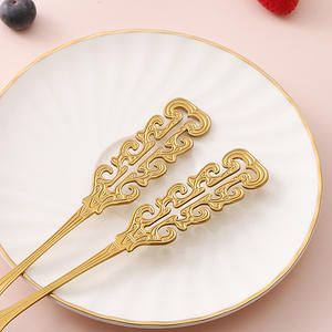 Cuchara Creativa Retro de Acero Inoxidable 304, Hueca, para Postre, Helado, Café, Sopa, Estilo Europeo - Product Image 5