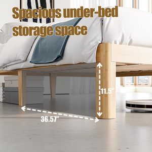 <span class=keywords><strong>Letto</strong></span> in Bambù Moderno e Minimalista, Senza Testiera, Struttura in Legno di Bambù, Ecologico e Semplice da Montare - Product Image 4