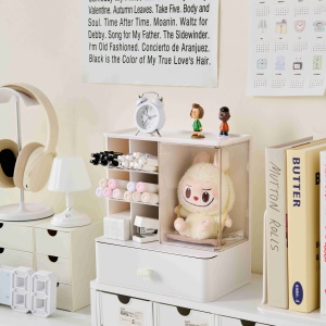 Máy tính để bàn organisermulti-chức năng compartmentalised lưu trữ cho bút hoặc mỹ phẩm tiết kiệm không gian - Product Image 4