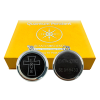 Pendentif HOONNI Premium en pierre de lave à énergie scalaire quantique, croix LOVE, cadre en acier inoxydable, bijou bien-être aux ions négatifs, idéal pour un cadeau