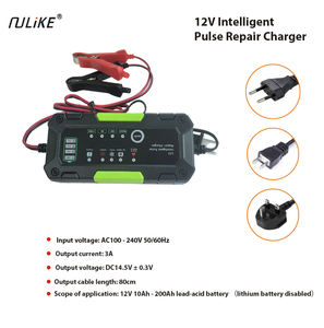 Chargeur de <span class=keywords><strong>batterie</strong></span> entièrement automatique, entretien, désulfatation, 12V, chargeur intelligent à impulsions, réparation, chargeur de <span class=keywords><strong>moto</strong></span> électrique - Product Image 2