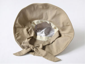 Chapeau de soleil en coton solide à large bord avec long ruban de cravate à la mode et à la mode pour l'extérieur avec plage d'été à la mode vente en gros - Product Image 6