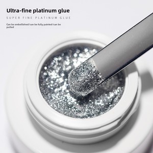 ยาทาเล็บเจล Chusha Platinum UV ความหนาแน่นสูง ปลอดสารพิษ 5 มล. กลิตเตอร์วิ้งค์ละเอียด สีเงิน ประกายวิบวับ สำหรับตกแต่งเล็บขอบเส้น พร้อม MSDS - Product Image 2