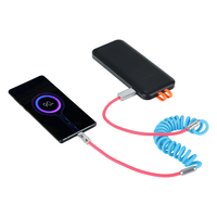 Vente chaude Bobine Câble De Charge Spirale Usb Câble De Données Type C Micro Ressort Flexible USB à Type C Câble De Charge Rétractable