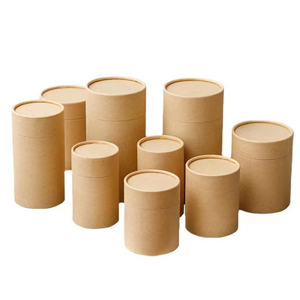 Custom design kraft paper cylinder box paper tube for essential oil glass dropper bottle cosmetic packaging