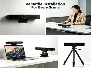 Webcam tout-en-un USB Plug & Play 360 ° Microphone intelligent à rotation horizontale, prise de son audio, caméra web grand angle, diffusion en direct de conférence - Product Image 4