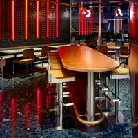 Table de bar à café en bois de luxe avec ensemble de chaises, sièges de banquette modernes, canapé, fournisseurs uniques de meubles de restaurant et de café