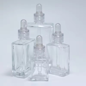 Botellas de Vidrio Cuadradas y Rectangulares de Lujo de 15ml, 30ml, 50ml y 100ml con Gotero y Cuello Transparente para Suero y Aceite Esencial - Product Image 3