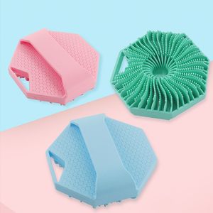 Sikat Mandi Logo Kustom Murah Spons Penggosok Sikat Mandi Silikon Lembut Sikat Mandi untuk Eksfoliasi Kulit Tubuh Pijat - Product Image 4