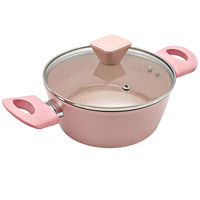 Ensemble de mini poêles de cuisson et de casseroles antiadhésives ensemble de casseroles de cuisine roses antiadhésives ensemble de poêles à frire à induction en aluminium avec couvercles
