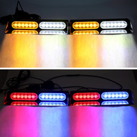 2-in-1 24LED Notfall-Blitzleuchten 12-24V Gelb Weiß Rot Blau Sicherheits-Windschutzscheiben-Warnleuchte Blinkende Stroboskoplampe