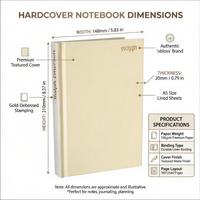 Planificateur hebdomadaire personnalisé non daté A5, carnet à couverture rigide avec reliure cousue, classeur de budget avec pages en papier
