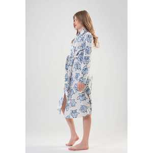 ชุดคลุมอาบน้ำผู้หญิงแบบไม่มีสายรัดไหล่ แขนยาว ผ้าฟลีซ มีกระเป๋า กระเป๋าเป้ยาว เอวยางยืด ลายการ์ตูนเชอร์รี่  ODM ชุดคลุมอาบน้ำสำหรับครอบครัว - Product Image 2