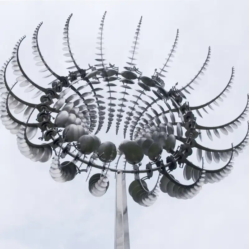 outdoor large abstract metal stainless steel wind spinner kinetic sculpture for sale