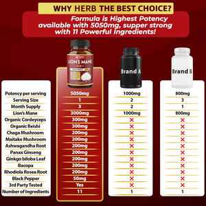 Oem tùy chỉnh nhãn hiệu riêng sư tử bờm nấm chiết xuất bột viên nang 60 viên nang đóng gói sức mạnh của Enzyme - Product Image 3