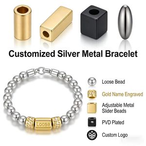 Servicio de Producción Personalizada: Cuentas Espaciadoras Redondas de Metal Personalizadas con Logotipo Grabado a Láser en Latón, Aluminio, Acero Inoxidable y Oro - Product Image 1