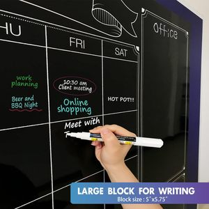 Calendrier mural amusant en <span class=keywords><strong>tableau</strong></span> noir laminé effaçable à sec, 38 pouces/50 pouces, <span class=keywords><strong>tableau</strong></span> d'affichage géant effaçable mensuel/hebdomadaire, décoration - Product Image 2