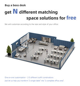 סט ריהוט משרדי מודרני, אקולוגי ועמיד לסיטונאות, שולחן מנכ\\\"ל/מנהל בכיר, שולחן מנהלים מעץ MDF יוקרתי - Product Image 5