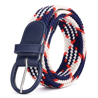 Ceinture unisexe décontractée en toile tressée extensible avec boucle réglable pour pantalons et jeans