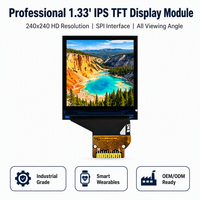 Module LCD TFT IPS circulaire de 1,33 pouces, résolution 240x240, interface série 4 fils avec rétroéclairage LED pour montre connectée, directement de l'usine