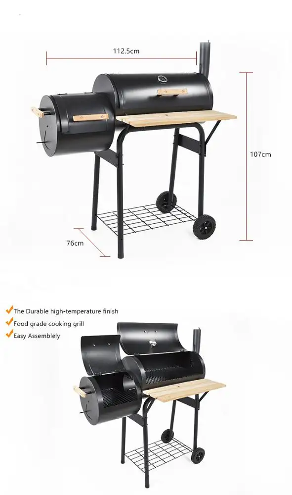 Fass Grill Grills Outdoor Holzkohle grill mit Regal