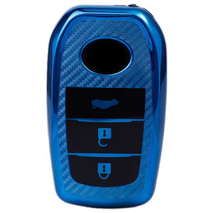 Funda de TPU suave de fibra de carbono para llave de coche, carcasa para Toyota <span class=keywords><strong>SIENNA</strong></span> Granvia Highlander Alphard CROWN VELLFIRE, llavero, bolsa - Product Image 1