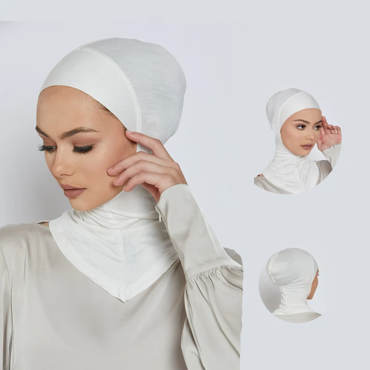 新しい良い生地ソフトフルカバーターバンヌードヒジャーブキャップジャージータイバックサテンイスラム教徒の女性のための高品質ヘッドスカーフ