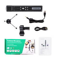Microphone à condensateur filaire USB pour conférence Lane M8, nouveau design, avec support d'accessoires en ABS et alliage d'aluminium noir, environ 2 m
