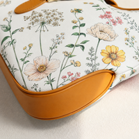 Sac à bandoulière polyvalent pour femme en cuir PU imperméable avec doublure en polyester, motif floral, idéal pour les trajets quotidiens, le shopping et le bureau