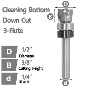Mô hình tuôn ra TRIM <span class=keywords><strong>Router</strong></span> bit dưới thanh toán bù trừ 3 sáo, Shank mang downcut xoắn ốc cho đền thờ trang trí-<span class=keywords><strong>1</strong></span>/<span class=keywords><strong>4</strong></span> "Shank - Product Image 2