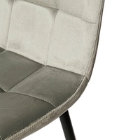 Ensemble de 6 chaises de salle à manger en velours et cuir de luxe moderne, ensemble de table à manger rembourrée pour la maison, le restaurant, l'hôtel