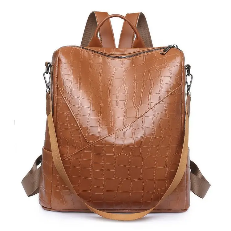 حقيبة ظهر للسيدات ضد السرقة مصنوعة من الجلد الصناعي وتُعد أكثر شعبية في عام 2024 حقائب ظهر للسيدات مناسبة للسفر حقيبة كتف للفتيات
