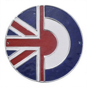 Panneau rond en fonte RAF, thème drapeau britannique, peint à la main, panneau mural décoratif Royal Force, personnalisable pour zone de cabine, fixation latérale - Product Image 1