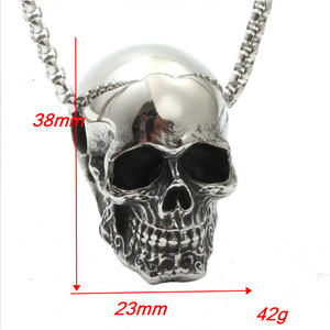 จี้รูปหัวกะโหลกสแตนเลส สร้อยคอแนวพังก์สไตล์เรโทรสำหรับทุกเพศ - Product Image 2