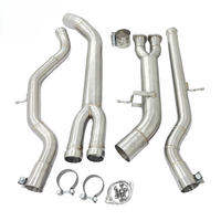 Pour S55 M3 M4 F80 F82 3.0T : Tuyau intermédiaire d'échappement performance en acier inoxydable avec résonateur et silencieux
