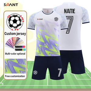 升华空白足球衫设计足球衫队标志儿童足球套装定制男式足球服套装 - Product Image 1