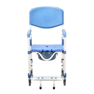 Lightweight <b>Commode</b> <b>Chair</b> With Wheels Aluminum Alloy Folding For Elderly Care - Product Image 1
