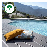 Plancher de terrasse WPC rainuré populaire, design extérieur à rayures, antidérapant, creux, recyclable, pour plateformes en plein air