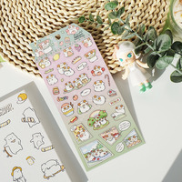 Autocollants en PVC pour Journal intime, étiquettes adhésives en forme d'animaux, poules, mouton, autocollants dorés pour agenda, DIY bricolage, 9 pièces