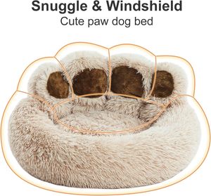 Pet Dog & Cat <b>Bed</b> Round Striped Wood Sustainable All-Season Warm <b>Comfortable</b> Removable Washable for Small Dogs - Product Image 4