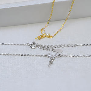 S925 Silver Bean Sprout Grass Necklace Open Ring Earrings <b>Set</b> DIY Accessories <b>Pearl</b> <b>Jewelry</b> Empty Holder Fashion <b>Jewelry</b> 1256 - Product Image 5