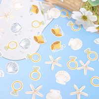 Confettis clochettes et coquillages - Décoration de fête de mariage, décorations de douche nuptiale côtière, décorations de coquillages et clochettes de mariage