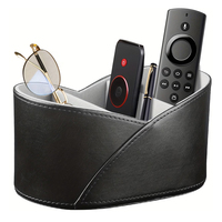 Support de Rangement Personnalisable en Cuir PU Nordique à 3 Compartiments pour Télécommandes, Multi-Usages, pour Bureau, Table de Nuit, Papeterie