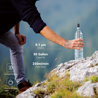 Mini filtre à eau personnel manuel, élimine les bactéries et les parasites, pour la préparation aux situations d'urgence en plein air, l'aventure, le camping et la randonnée
