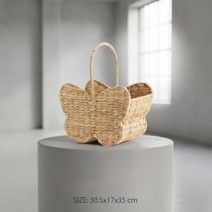 Europäischer Stil Schmetterlings-Design Handgefertigte Natürliche Wasserhyazinthe Stapelbare Aufbewahrungskörbe - Product Image 4